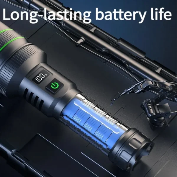 Most Powerful Long Shot LED Flashlight Zoomable Camping Torch Built-in 26650 Battery High Power Tactical Lantern for Outdoors - Image 5