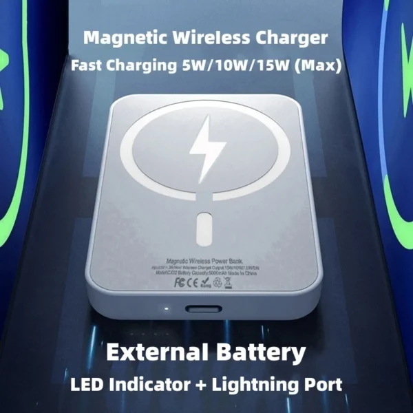 Magnetic Power Bank For Apple Original Powerbank External Auxiliary Battery Pack Wireless Fast Charger for iPhone 12 13 14 15 16 - Image 5