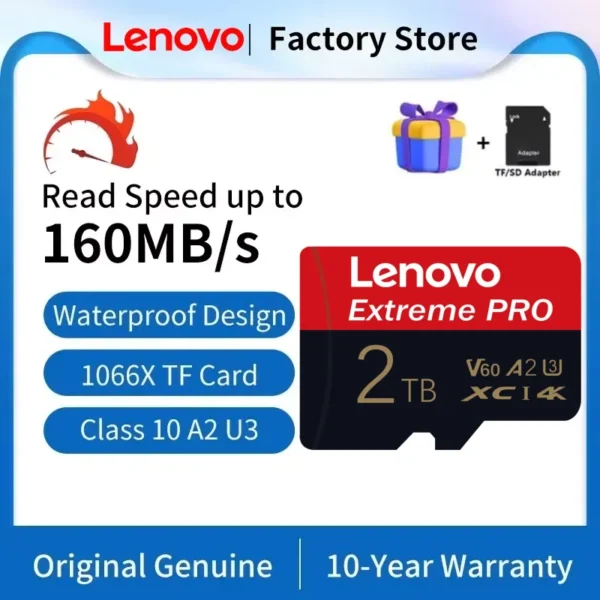 Lenovo 2TB SD Card 1TB Class 10 V60 TF Card 128GB Mini 512GB Memory Card High Speed Micro TF SD Card 256GB For Nintendo Switch