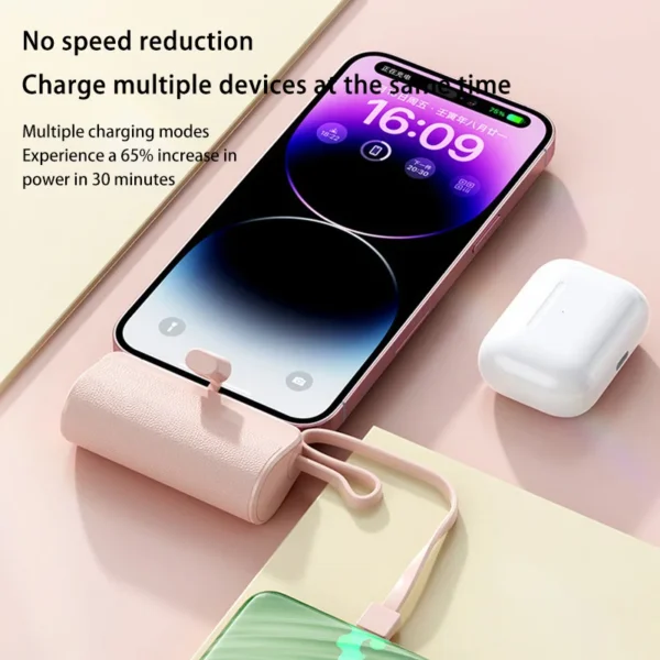 Xiaomi 50000mah Mini Portable Capsule Power Bank Built-in Lanyard Mobile Power External Battery Fast Charger For Type-c Iphone - Image 2