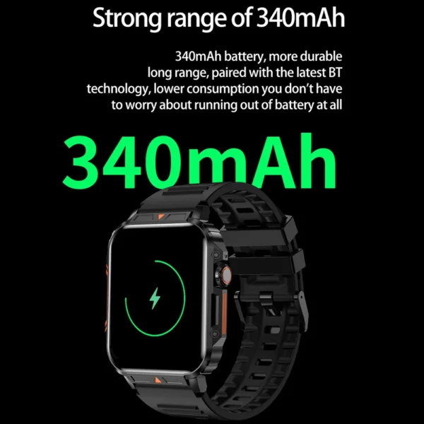 2024 New 1.95 Outdoor Military Man Smart Watch Men Bluetooth Call Smartwatch Men For Android IOS IP68 Waterproof Ftiness Watches - Image 4