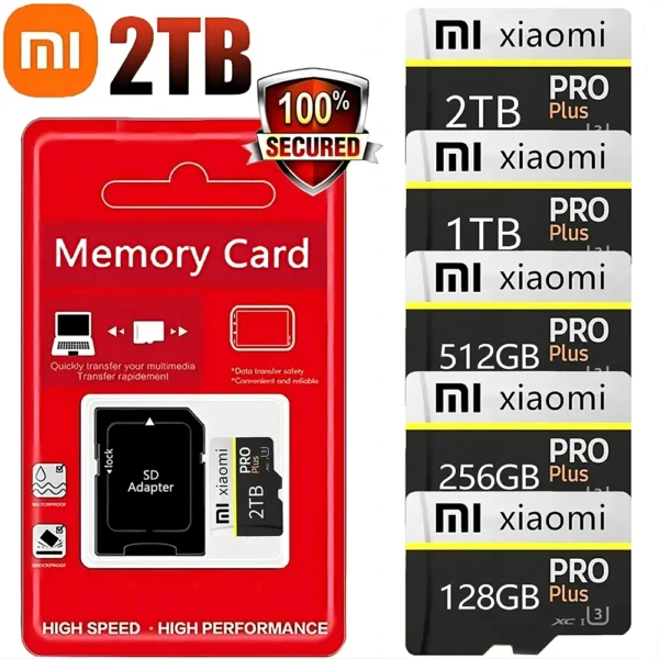 Original Xiaomi SD Card U3 Mini TF Flash Card 1TB 2TB Class 10 Black SD Memory Card 128GB 256GB 512GB For Mobile Phone PC Camera