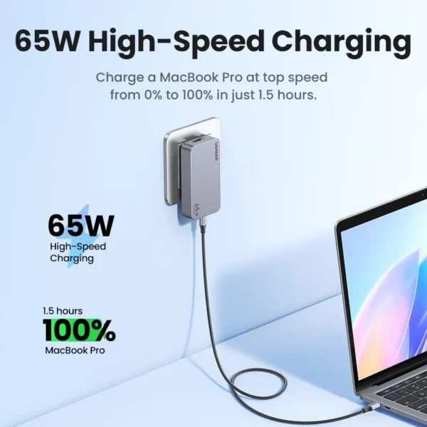 UGREEN 65W GaN Charger Quick Charge 4.0 3.0 USB C Charger For iPhone 16 15 14 Pro PD 3.0 Fast Charger For Macbook Laptop Tablet - Image 4