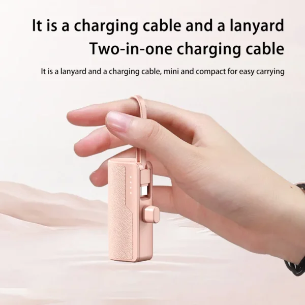 Xiaomi 50000mah Mini Portable Capsule Power Bank Built-in Lanyard Mobile Power External Battery Fast Charger For Type-c Iphone - Image 3