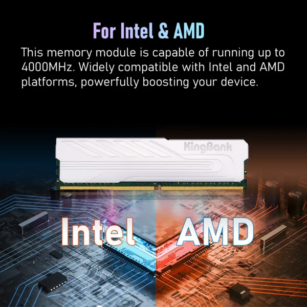  KingBank Computer Desktop Memory Ram DDR4 8G/16G 2666/3200/4000MHz with Heatsink for Desktop High Performance Gaming Office - Image 4