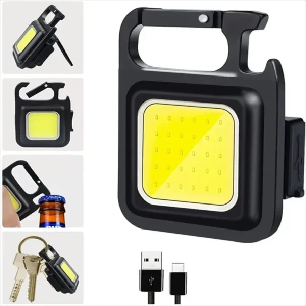 LED Working Light USB Rechargeable Mini Flashlight Portable Bright Keychain Pocket Clip Lantern Outdoor Hiking Fishing Camping - Image 4