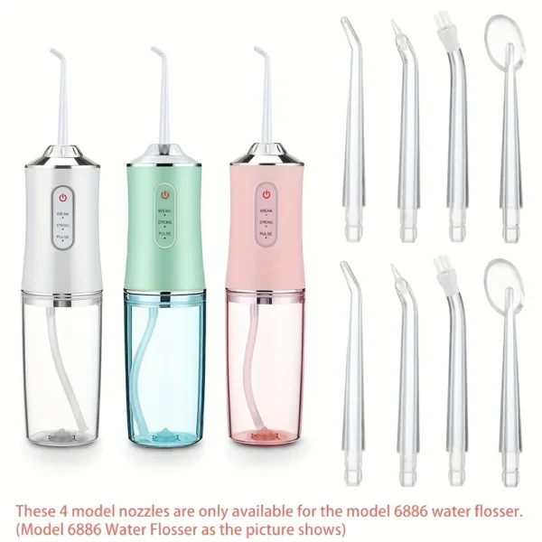 4-Pack GentleCare Water Flosser Tips - Easy-to-Attach, Durable Plastic Nozzles for a Hygienic Clean, Convenient Replacement