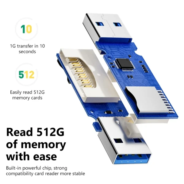 NNBILI NEW USB 3.0 2.0 To Micro SD TF Memory Card Reading Adapter High Speed 2 IN 1 Card Reader For Phone PC Laptop Accessories - Image 4