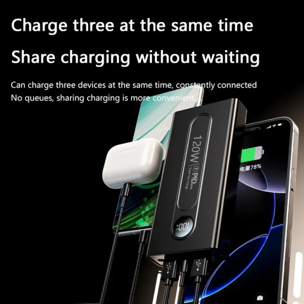 200000mAh Super Fast Charging Power Bank 120W High Capacity Digital Display Power Bank For Iphone Samsung Huawei 2025 New - Image 4