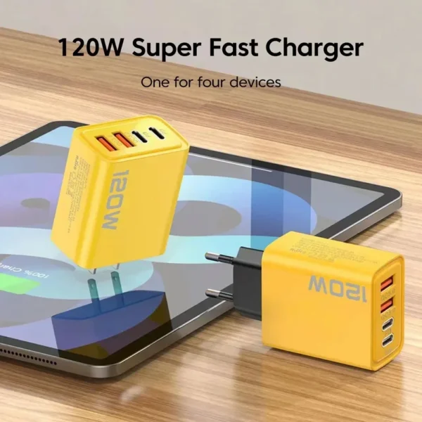 120W PD USB Charger Fast Charging Type C Mobile Phone Adapter Quick Charge 3.0 EU/US Plug Wall Charger For iPhone 15 Pro Samsung - Image 3