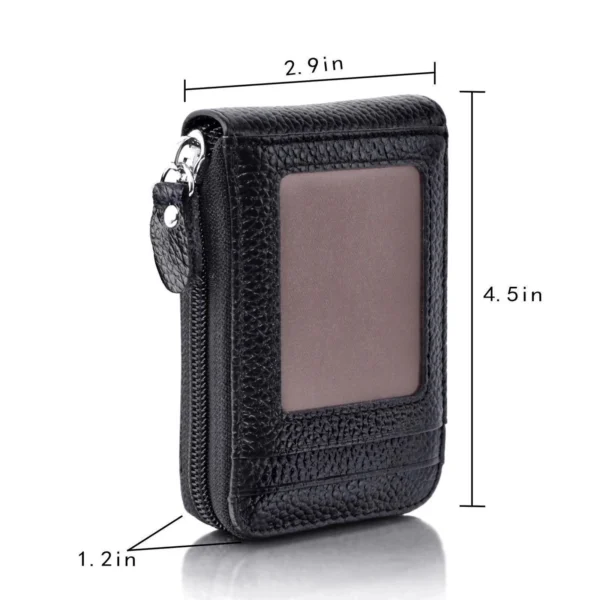 Men's Wallet Genuine PU Leather Credit Card Holder RFID Blocking Zipper Pocket Men bag Multi-card zipper - Image 5