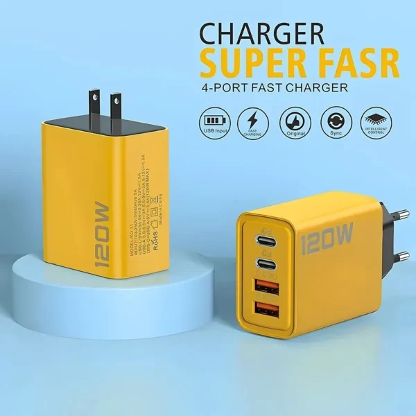 120W PD USB Charger Fast Charging Type C Mobile Phone Adapter Quick Charge 3.0 EU/US Plug Wall Charger For iPhone 15 Pro Samsung - Image 4