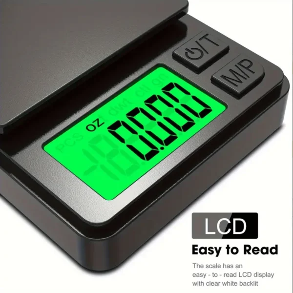 Precision Pocket Scale 1000g X 0.1g - Digital Gram, Food, Jewelry, Ounces/Grains Scale with Backlit LCD - Mini Scale for Travel - Image 6