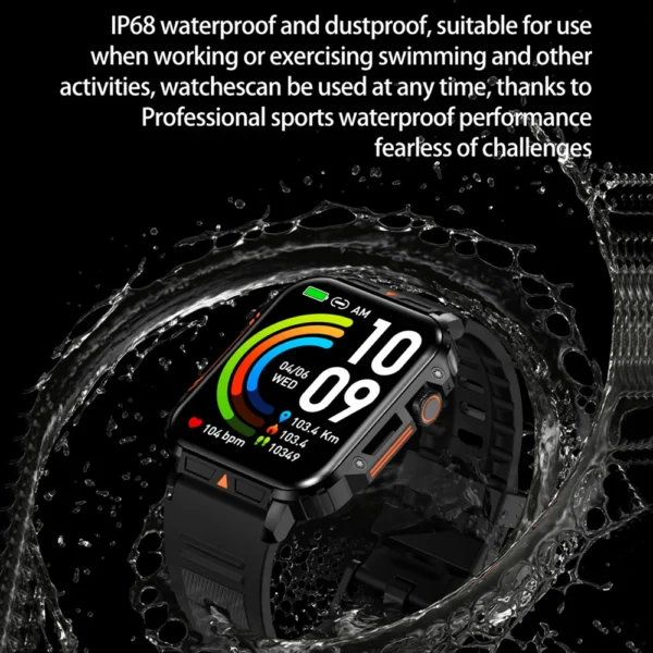 2024 New 1.95 Outdoor Military Man Smart Watch Men Bluetooth Call Smartwatch Men For Android IOS IP68 Waterproof Ftiness Watches - Image 5