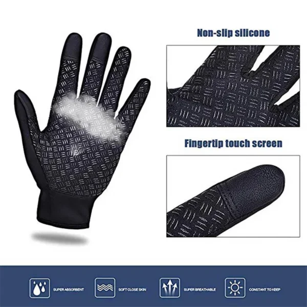Winter Gloves For Men Waterproof Windproof Cold Gloves Snowboard Motorcycle Riding Driving Warm Touchscreen Zipper Glove - Image 5