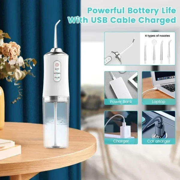 Xiaomi Mijia Smart Electric Oral Irrigator Water Flosser 4 Jets 3 Modes USB Charging Water Jet Irrigator Dental Teeth Cleaner - Image 2