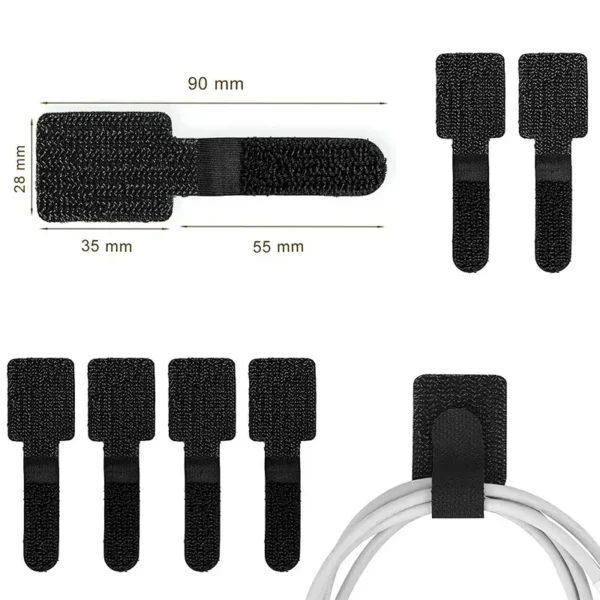 20/10/5PCS Releasable Cable Organizer Ties Mouse Earphones Wire Management Nylon Cable Ties Reusable Loop Hoop Tape Straps Tie - Image 3