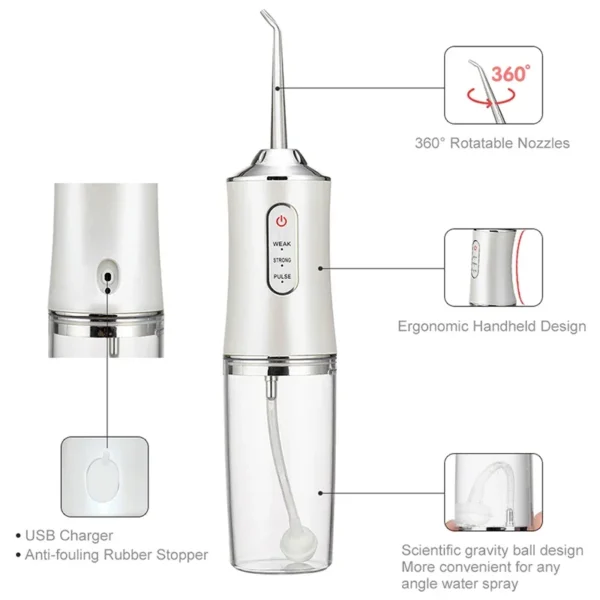 Xiaomi Mijia Smart Electric Oral Irrigator Water Flosser 4 Jets 3 Modes USB Charging Water Jet Irrigator Dental Teeth Cleaner - Image 6