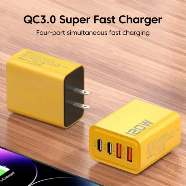 120W PD USB Charger Fast Charging Type C Mobile Phone Adapter Quick Charge 3.0 EU/US Plug Wall Charger For iPhone 15 Pro Samsung - Image 2