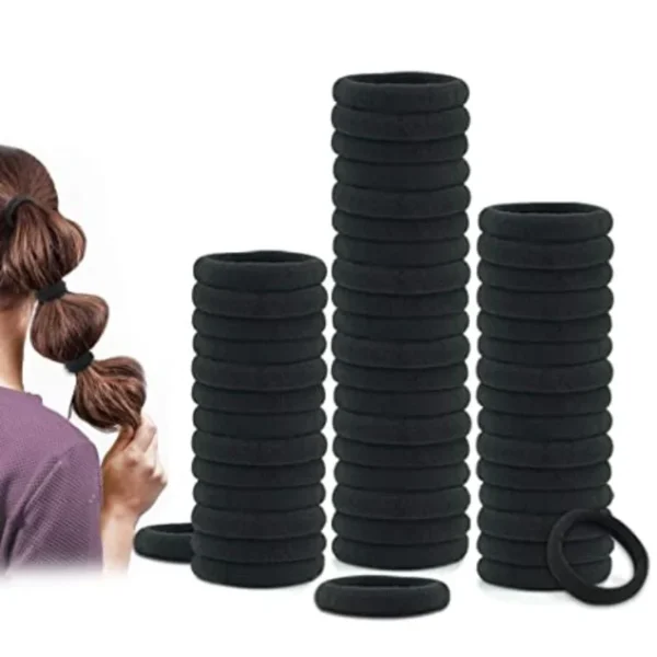 50/100Pcs Elastic Hair Accessories for Women Kids Black Rubber Band Ponytail Holder Gum for Hair Ties Ring Scrunchies Hairband - Image 3