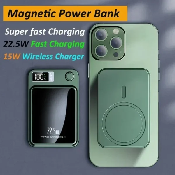 20000mAH Power Bank Magnetic Wireless 22.5W Ultra Capacity Super Fast Charging Magnetic Power Bank For Iphone15 Samsung Xiaomi - Image 2