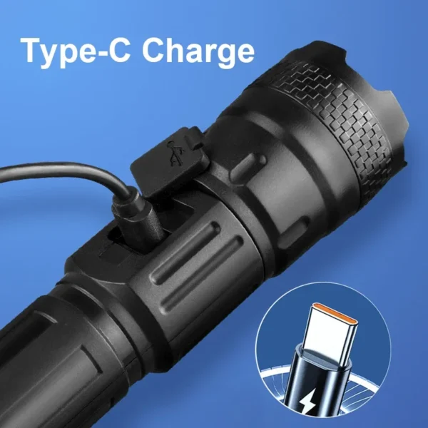 High Power LED Flashlights Built-in battery USB Rechargeable Strong Hand Light Multifunctional Torch Lamp For Emergency Camping - Image 4