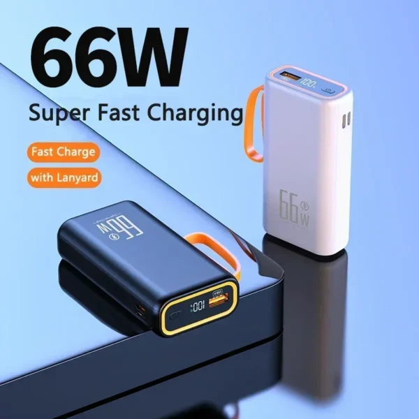 20000mah large capacity 66W USB C two-way ultra-fast charging LED power display for Huawei iPhone Xiaomi portable Powerbank