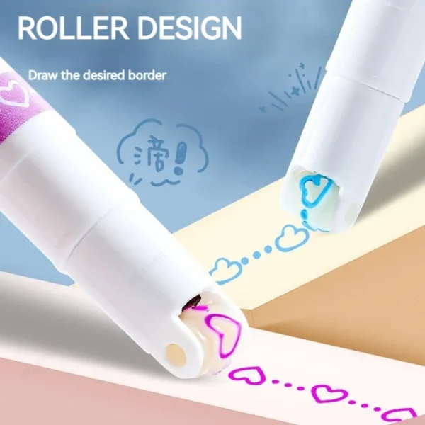 6Pcs/Set Flower Line Shape Highlighter Pen Roller Tip Curve Liner Marker Kawaii Korean Stationery School Office Supplies Gifts - Image 3