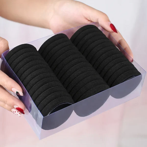 50/100Pcs Elastic Hair Accessories for Women Kids Black Rubber Band Ponytail Holder Gum for Hair Ties Ring Scrunchies Hairband - Image 6