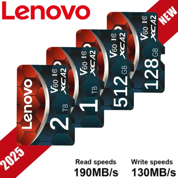 Original Lenovo 2TB Class 10 A1 Memory Card 256GB 128GB V30 U3 64GB V10 U1 Micro TF SD Card 512GB 1TB SD Card For camera PC