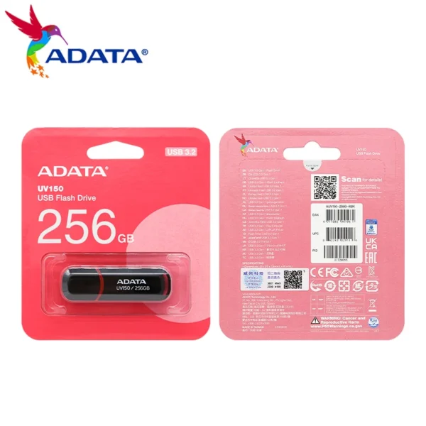 ADATA UV150 USB Flash Drive USB3.2 32GB 64GB pendrive High Speed 128GB 256GB флешка Black Flash Memory Stick for computer - Image 4