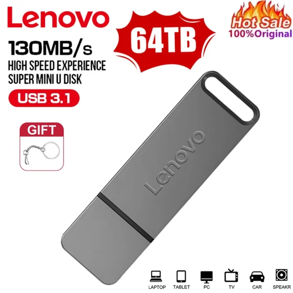 Lenovo 64TB U Disk Mini Pen Drive USB Memory New USB Flash Drives 2TB TYPE C High Speed Usb 3.1 Waterproof Pendrive Metallic