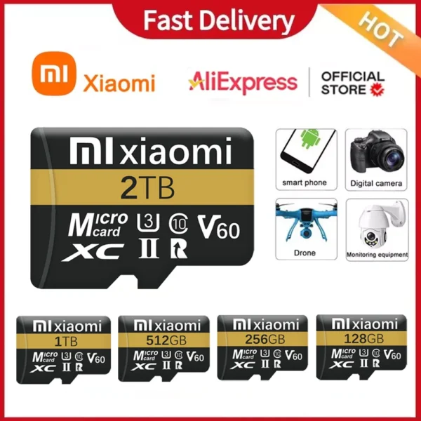Original XIAOMI 2TB Micro TF SD Card SD Card TF/SD 128GB 512GB Mini Memory Card Class10 For Camera/Phone 2025 NEW - Image 2