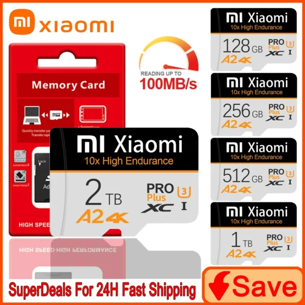 Xiaomi Mijia 2TB Micro TF SD Card High Speed SD Card 128GB 512GB Memory Card U3 A2 TF Flash Card 1TB For Phone Camera Tablet