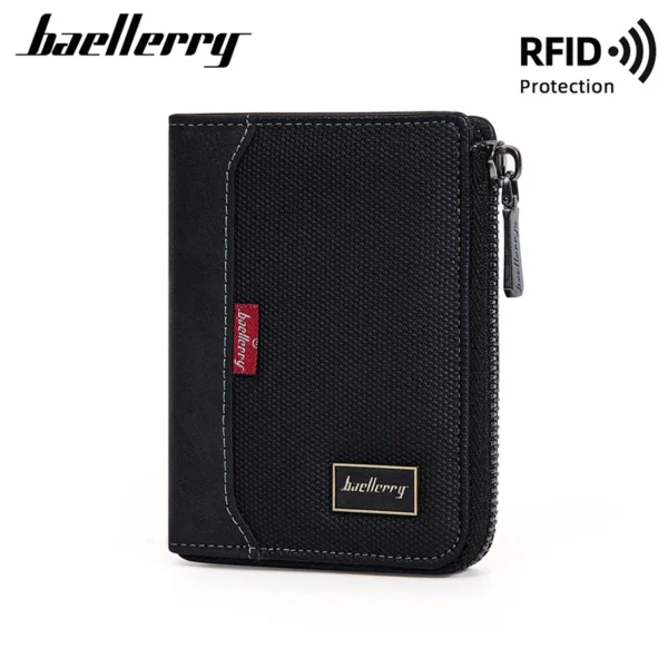 Baellerry RFID Simple Short Men Zipper Wallets Luxury Brand Card Holder Male Wallet Photo Holder Coin Pocket Man Purses - Image 6