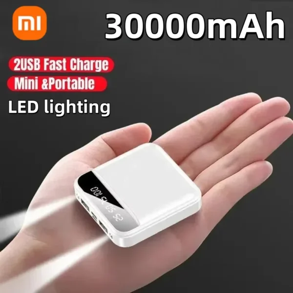 Xiaomi 30000mAh Large-capacity Mini Power Bank Super Fast Charge Built-in Cable Portable External Battery For Iphone Samsung New