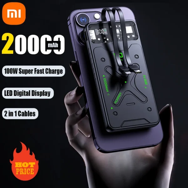 Xiaomi 20000mAh Power Bank 100W Super Fast Charging Powerbank LED Digital Display Portable Auxiliary Battery For iPhone Samsung