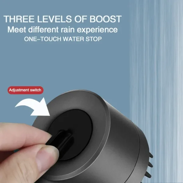 High Pressurized Filter Shower Head 3-mode Adjustable Spray with Massage Brush Rain Faucet Bathroom Accessories - Image 5