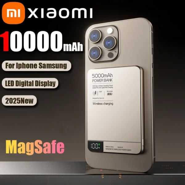 Xiaomi High Quality Alloy 10000mAh Fast Charger Power Bank With Battery Powerbank Magnetic Wireless Phone Charger For Magsafe