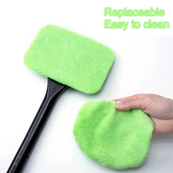 Car Window Cleaner Brush Kit Microfiber Windshield Cleaning Tool Auto Interior Glass Wash Wiper Long Handle Reusable Cloth Pad - Image 2
