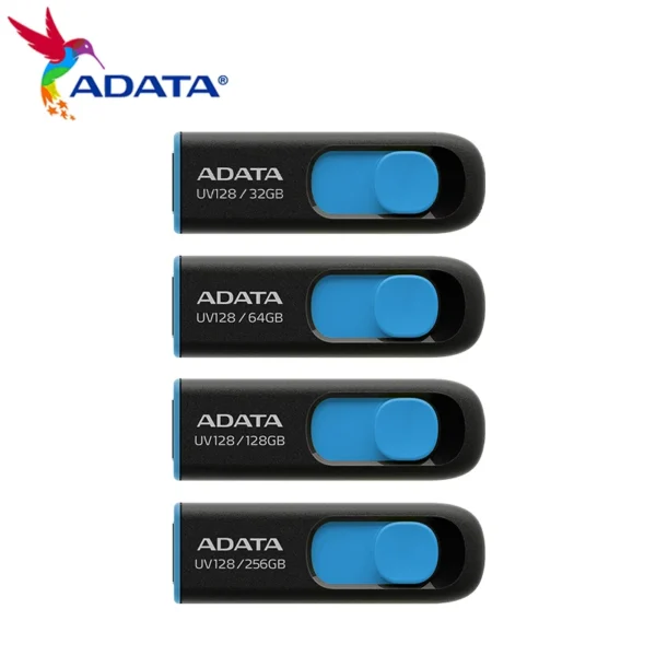 Original ADATA UV128 USB3.2 Gen 1 Flash Disk 32GB Pen Drive Memory Stick 64GB 128GB high speed 256GB for Laptop Computer - Image 2