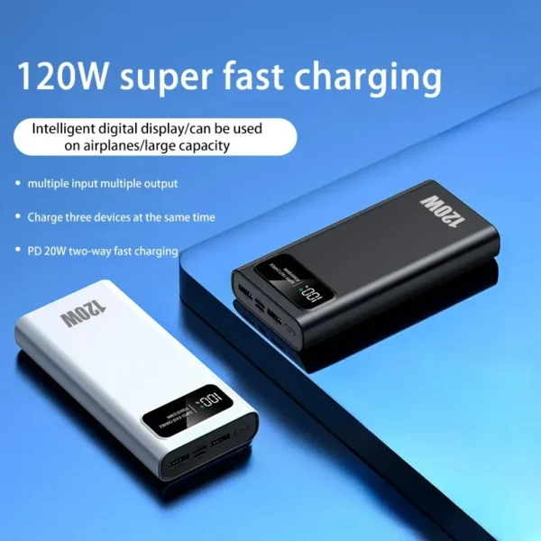 200000mAh Power Bank 120W Super Fast Charging Battery High Capacity Digital Display Power Bank For Iphone Samsung Xiaomi Huawei - Image 3