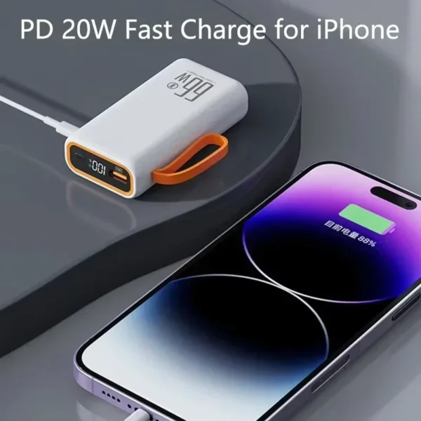 20000mah large capacity 66W USB C two-way ultra-fast charging LED power display for Huawei iPhone Xiaomi portable Powerbank - Image 2