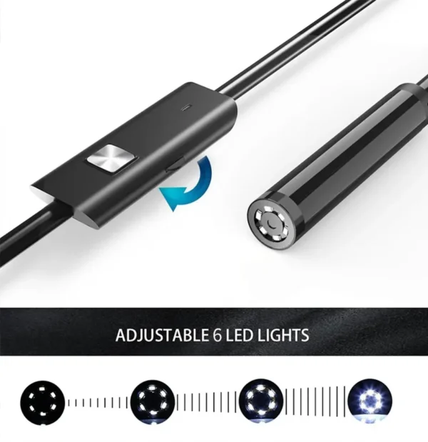 7.0MM TYPE-C Endoscope Camera IP67 Waterproof 6 LEDs Adjustable USB Android Flexible Inspection Borescope Cameras for Phone PC - Image 2