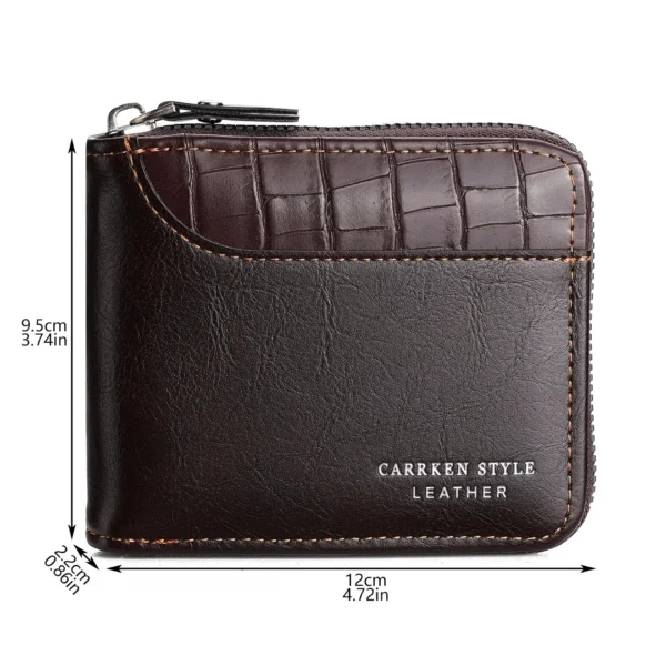 Leather Men's Wallet Luxury Mens Purse Male Zipper Card Holders with Coin Pocket Rfid Wallets Gifts for Men Money Bag - Image 6