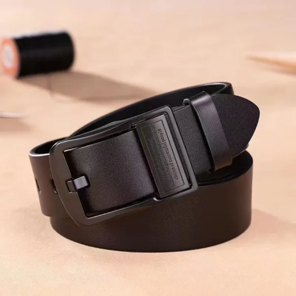 New Leather Cowhide Men's Belt Fashion Metal Alloy Pin Buckle Adult Luxury Brand Jeans Business Casual Waist Male Strap Brand - Image 5