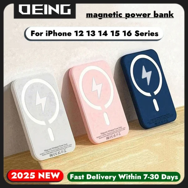 Magnetic Power Bank For Apple Original Powerbank External Auxiliary Battery Pack Wireless Fast Charger for iPhone 12 13 14 15 16