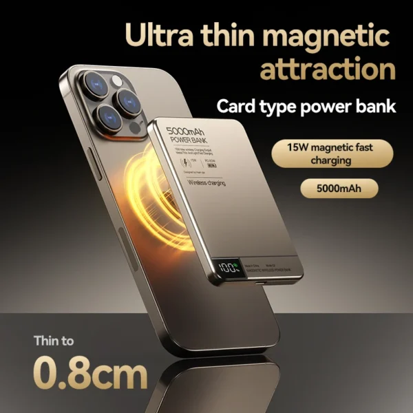 Xiaomi High Quality Alloy 10000mAh Fast Charger Power Bank With Battery Powerbank Magnetic Wireless Phone Charger For Magsafe - Image 3